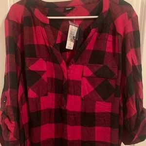 COPY - Buffalo plaid lightweight blouse.